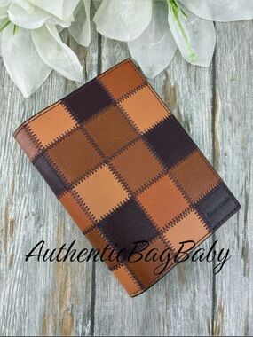 Coachtopia Alter/Ego Passport Case Amber/Toffee/Merlot Wallet Bag Purse